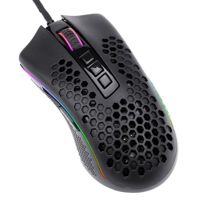 Мишка Redragon Storm M808 RGB Optical, ігрова, 12400dpi., 7кн., Ultralight чорна (77854)