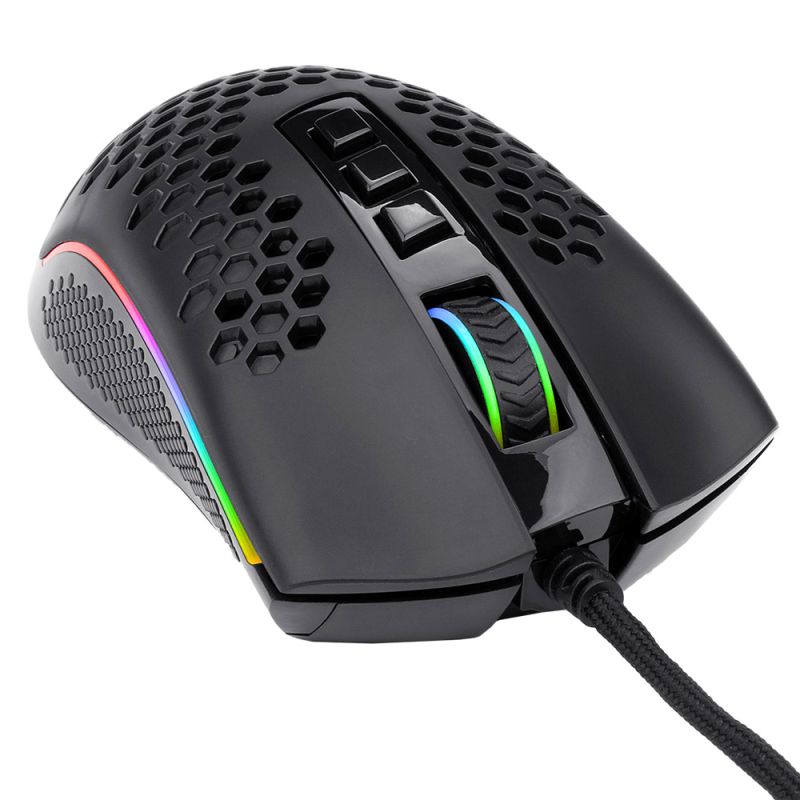 Мишка Redragon Storm M808 RGB Optical, ігрова, 12400dpi., 7кн., Ultralight чорна (77854)