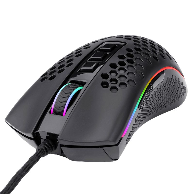 Мишка Redragon Storm M808 RGB Optical, ігрова, 12400dpi., 7кн., Ultralight чорна (77854)