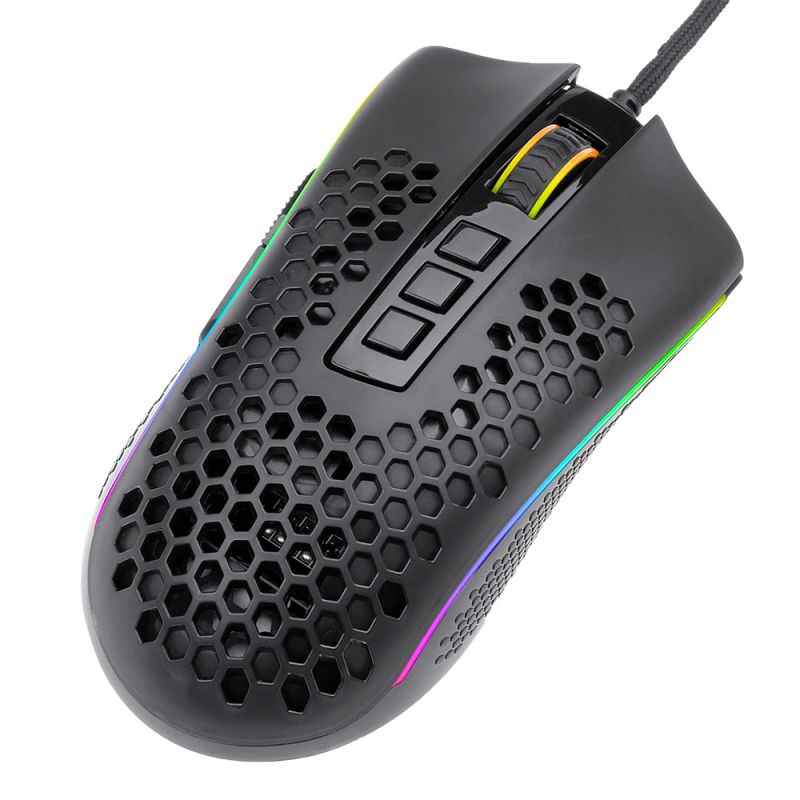 Мишка Redragon Storm M808 RGB Optical, ігрова, 12400dpi., 7кн., Ultralight чорна (77854)