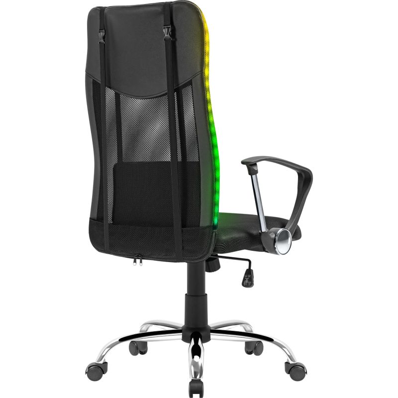 Крісло ігрове Defender Totem поліуретан 50мм,сітка, RGB, Black (64335)