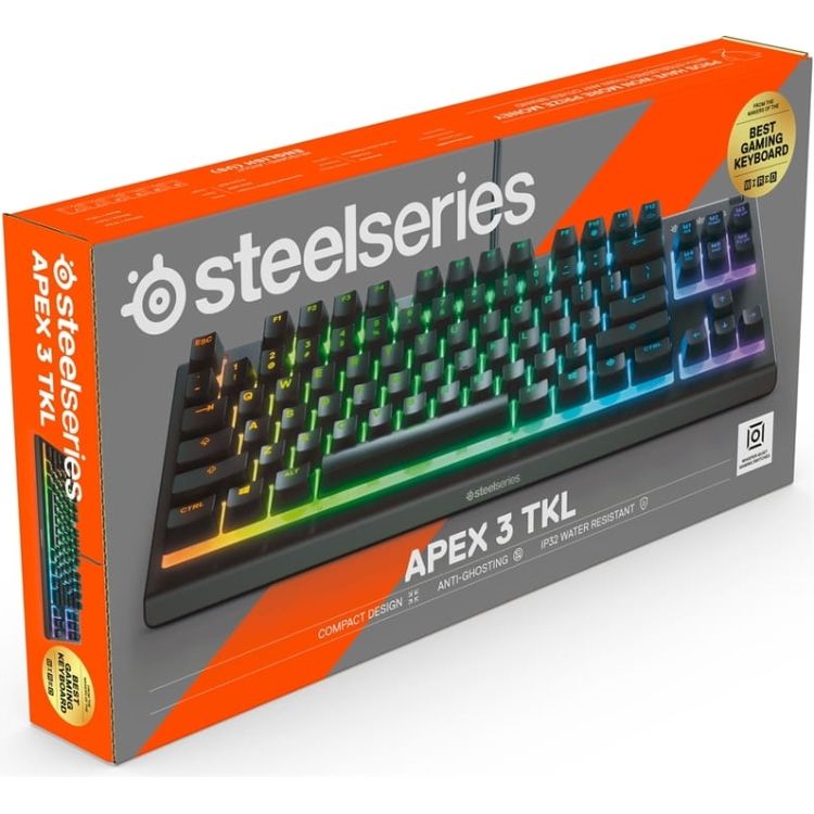 Клавіатура ігрова SteelSeries Apex 3 TKL UA Black (64831)