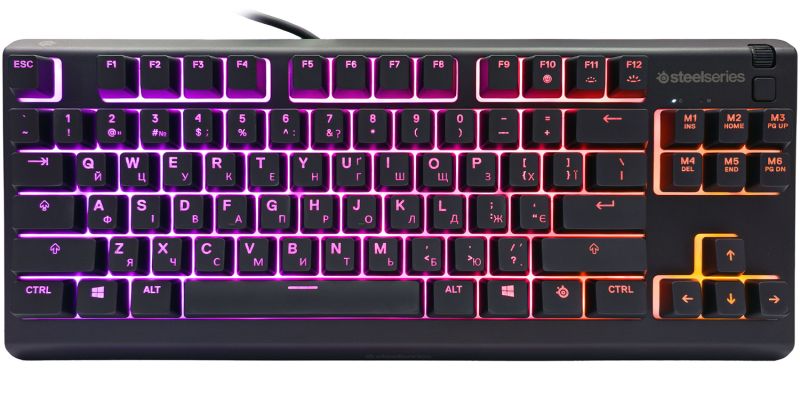 Клавіатура ігрова SteelSeries Apex 3 TKL UA Black (64831)