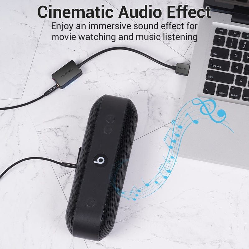 Звукова карта USB AUX jack, 2*TRRS (Mic + Ear) 1м Vention чорна (CDYBF)