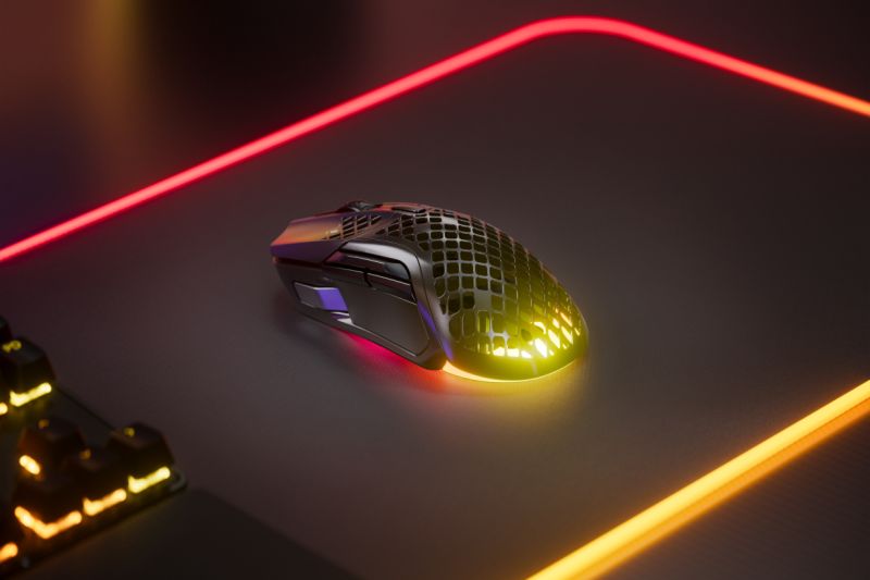 Мишка SteelSeries Aerox 5 Wireless RGB, 18000dpi., 9кн., чорна (62406)