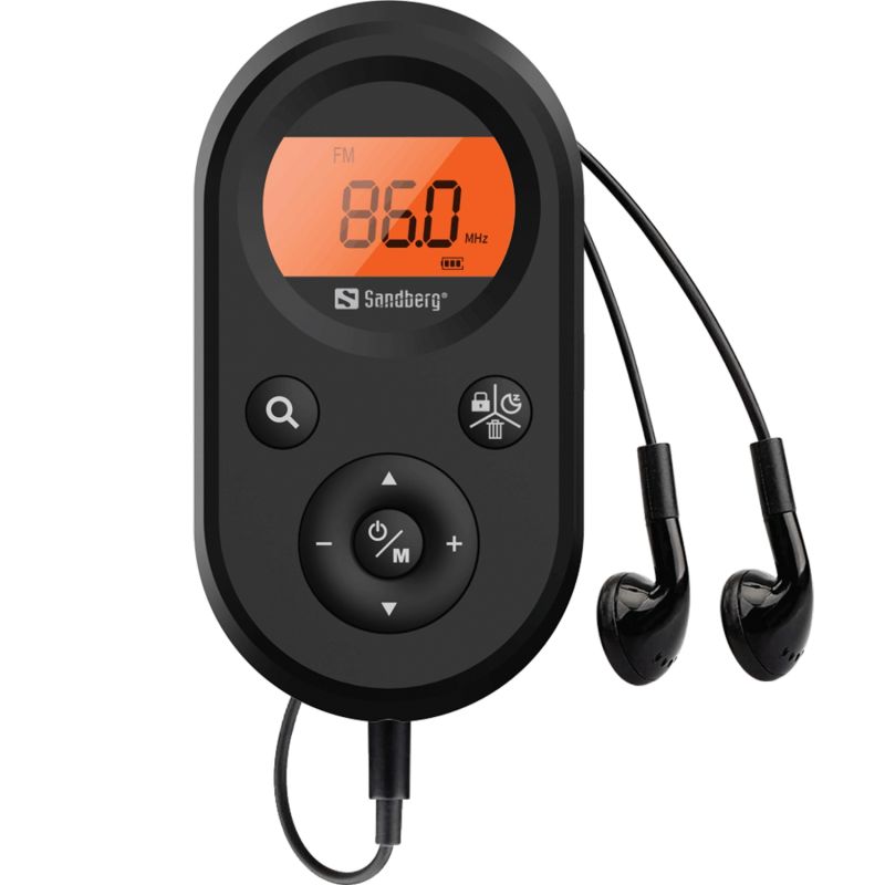 Радіо приймач FM/AM кишеньковий (Rechargeable) з навушниками, Sandberg (421-02)