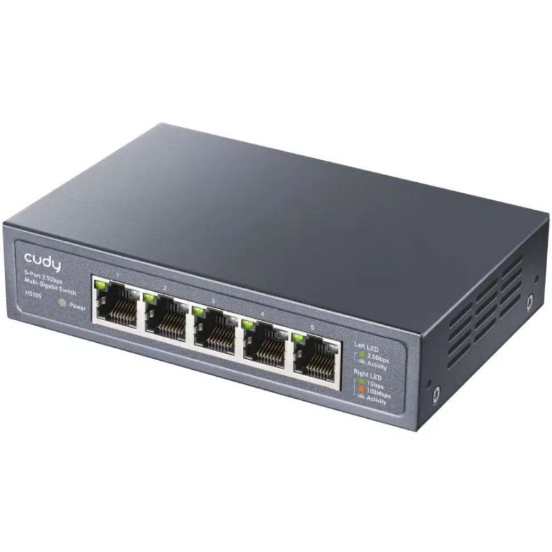 Комутатор Cudy , 5 портовий 100/1000/2500Mbps, 2.5G Metal Switch (HS105)