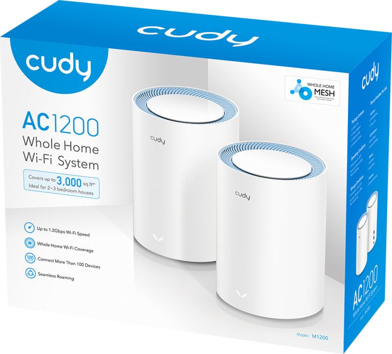 Система WiFi Cudy M1200(2-pack), AC1200 Wi-Fi Mesh Solution (M1200(2-PACK))
