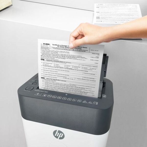 Знищувач документів HP OneShred Auto 100CC, A4, 80g х 9 листів, 4.3*12, 17 л., P-4 (2818)