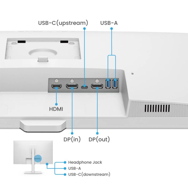 TFT 31.5" BenQ GW3290QT, IPS, 2K QHD, 75Hz, HDMI, DP, USB-C, HAS, Pivot, колонки, білий (9H.LLHLA.TBE)