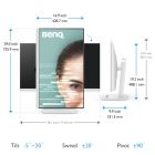 TFT 31.5" BenQ GW3290QT, IPS, 2K QHD, 75Hz, HDMI, DP, USB-C, HAS, Pivot, колонки, білий (9H.LLHLA.TBE)