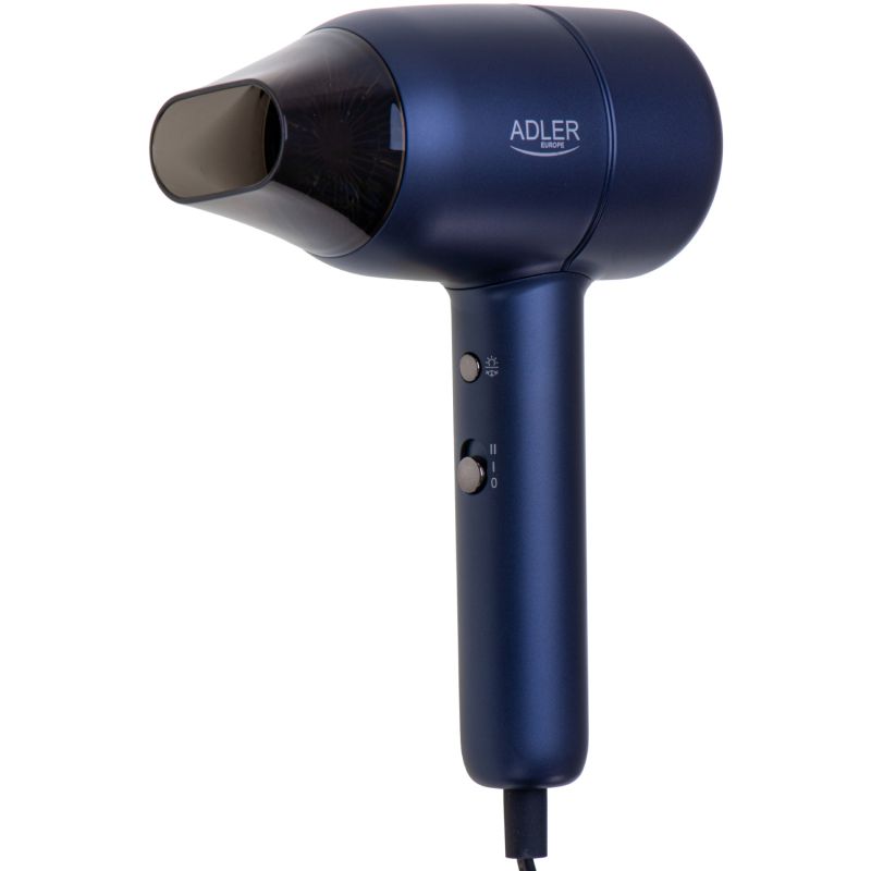 Фен Adler AD 2279b blue 1800Вт/ 2 швидкості/ хол.обдув/ темп.режимів-2/іонізація/ насадки - 1 шт. (AD2279B)