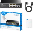 Комутатор Cudy , 8 портовий 10/100M PoE+ Switch with 2 Gigabit Uplink Ports 120W (FS1010PG)