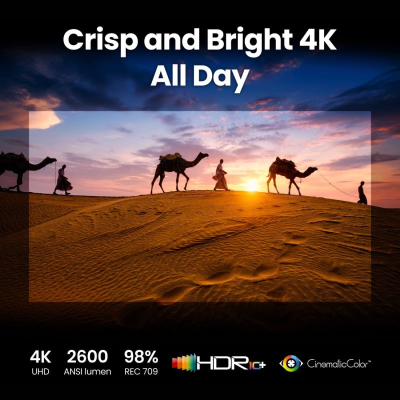 Проєктор BENQ GP520, DLP,4K UHD, ANSI 2600Lm,200000:1,Android11,2хHDMI,USB,Wi-Fi,BT5.0,16:9,сірий (9H.JT177.59E)