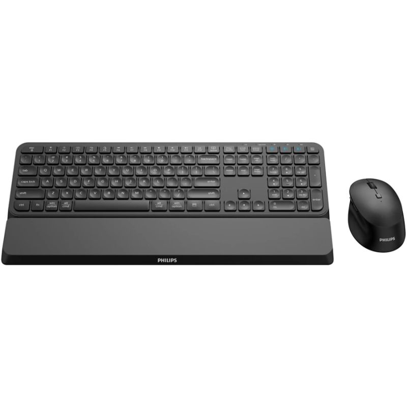 Комплект бездротовий Philips 6000 (клавіатура + мишка) Slim UA, 2,4 ГГц/Bluetooth чорний (SPT6607B/00)