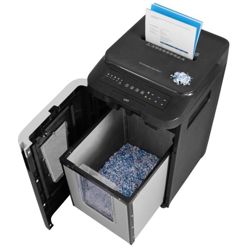 Знищувач документів HP Pro Shred Auto 400CC, A4, 80g х 10 л.,4*12, 53л., P-4 (2822)