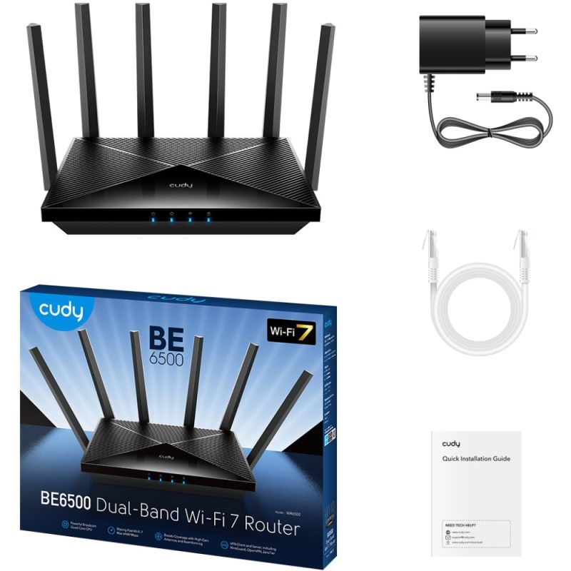 Маршрутизатор Cudy , BE6500 Gigabit Wi-Fi 7 Router (WR6500)