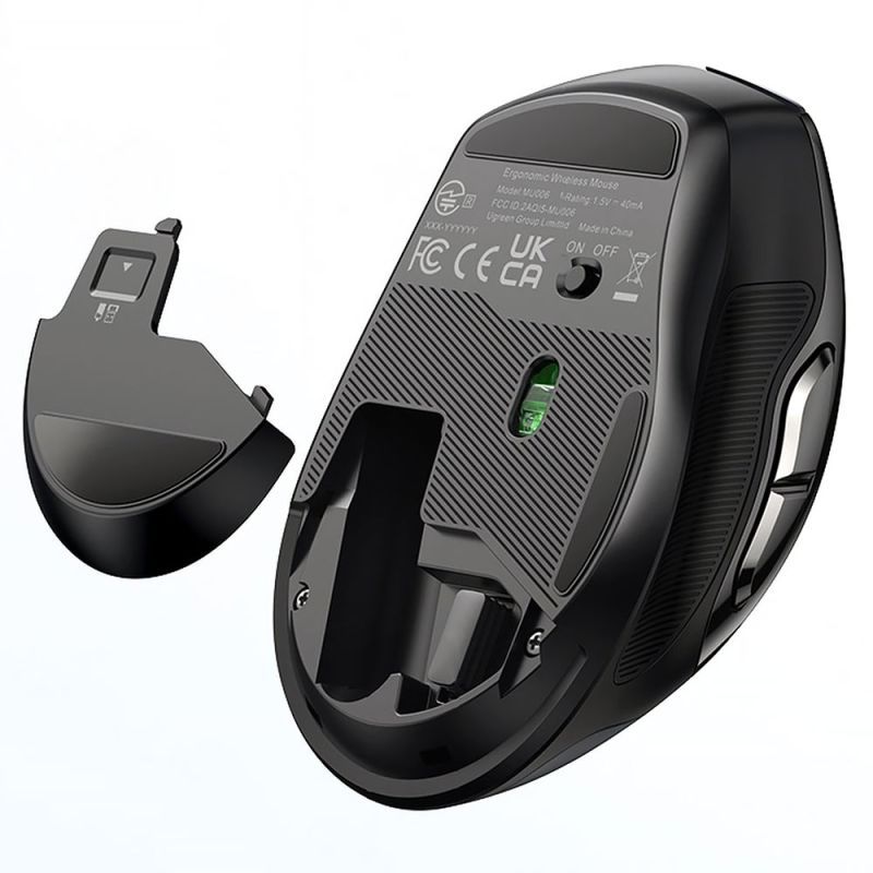 Мишка UGREEN 2.4GHz MU006 бездротова, Bluetooth, 4000dpi., 4кн.,Silence Design, Чорна (15063)