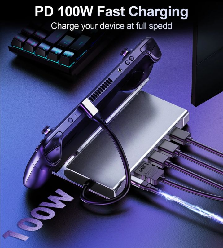 Док-станція USB3.1 Type-C --> HDMI 4K60Hz/USB 3.0x2/USB 2.0/Type-C PD 100W Hub 7-in-1 Choetech (HUB-M77-GY)