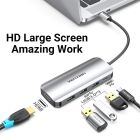 Док-станція USB3.1 Type-C --> HDMI 4K30Hz/USB 3.0х3//PD 100W 5-in-1 Vention (THFHB)