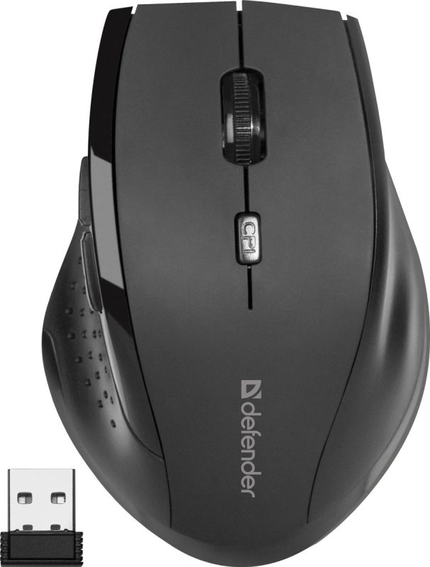 Мишка Defender Accura MM-365, бездротова, 6 кн. до 1600 dpi, чорна (52365)