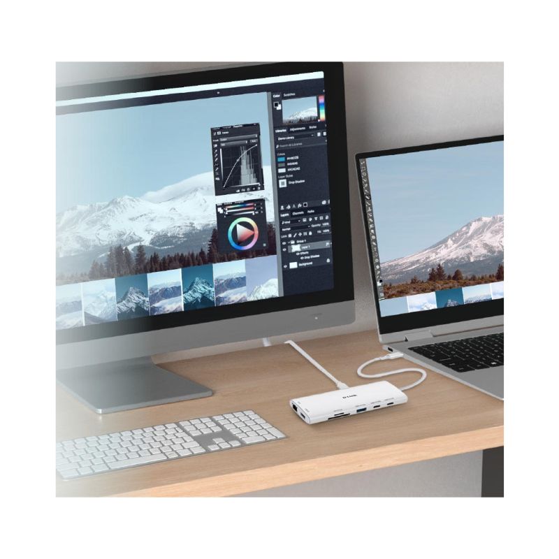 Концентратор D-Link USB-C 10-in-1 2xHDMI + 1xRJ45 1000Mbps + 2xUSB-C + USB 3.1 + USB 3.0 + SD + TF silver (DUP-A01)