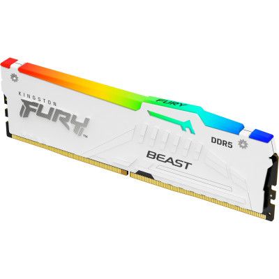 Модуль пам\'яті для комп\'ютера DDR5 32GB 5200 MHz FURY Beast White RGB Kingston Fury (ex.HyperX) (KF552C40BWA-32)
