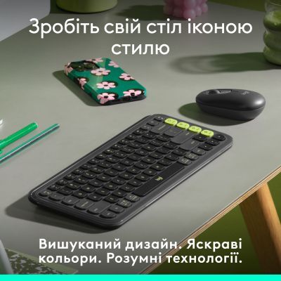 Клавиатура Logitech POP Icon Keys Bluetooth UA Graphite (920-013157)