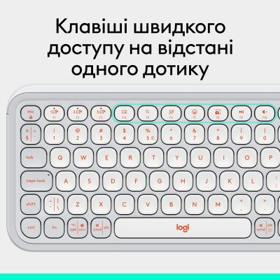 Клавиатура Logitech POP Icon Keys Bluetooth UA Off-White (920-013072)