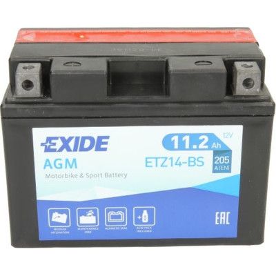 Акумулятор автомобільний EXIDE AGM 11,2Ah (+/-) (205EN) (ETZ14-BS)