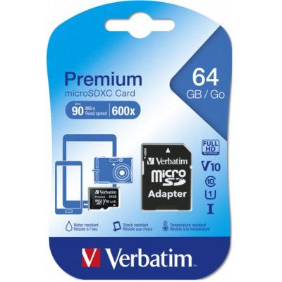 Карта пам\'яті Verbatim 64GB microSDHC Class 10 (44084)