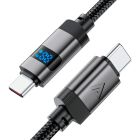 Дата кабель USB-C to USB-C 1.2m 60W digital display C15-03 Black Acefast (6974316283720)