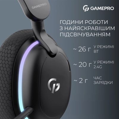 Навушники GamePro Asgard Bragi 7.1 RGB Tri-Mod Black (HSW250B)