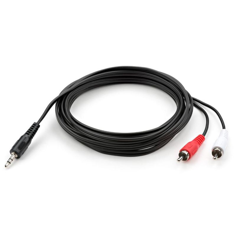 Кабель мультимедийный 3.5mm M to 2xRCA M 3.0m Vinga (VCPDCJ35MRCA23BK)