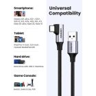 Дата кабель USB 3.0 AM to USB-C 1.0m 60W US385 90° Black Ugreen (20299)