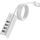 Концентратор HOCO USB 2.0 to 4xUSB Line machine HB1 Silver (6957531038146)