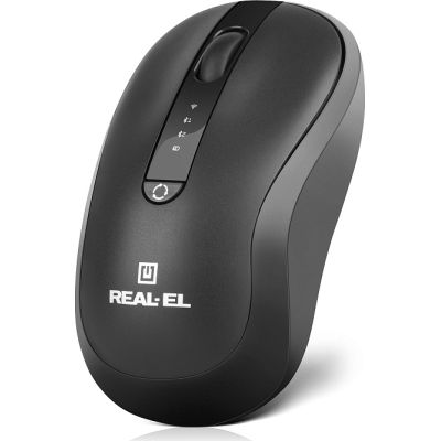 Мишка REAL-EL RM-450W Wireless/Bluetooth Black/Gray (EL123200046)