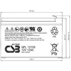 Батарея до ДБЖ CSB 12В 12 Аг (GPL12120 F2)