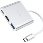 Концентратор HOCO USB-C to USB3.0+HDMI+PD HB14 Silver (6931474725790)