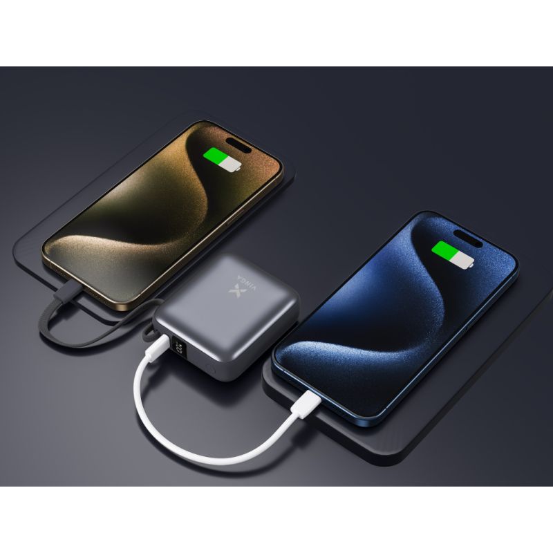 Батарея универсальная Vinga 10000 mAh 35W Display Cable (VPBB1035C)