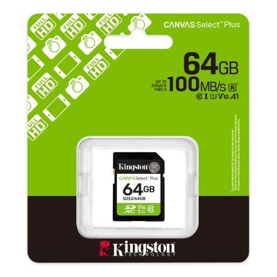 Карта пам\'яті Kingston 64GB SDXC class 10 UHS-I V10 A1 Canvas Select Plus (SDS3/64GB)