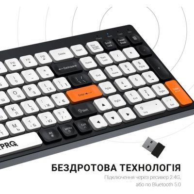 Клавиатура OfficePro (SK985BO) Bluetooth/Wireless UA Black/White (SK985BO)