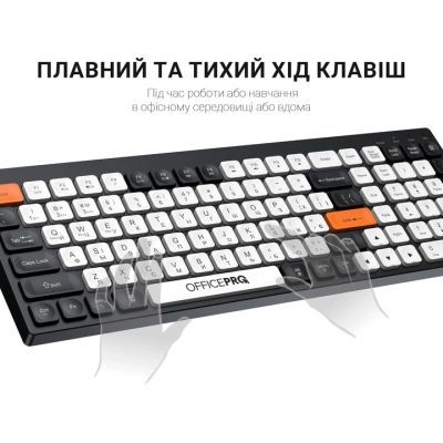 Клавиатура OfficePro (SK985BO) Bluetooth/Wireless UA Black/White (SK985BO)