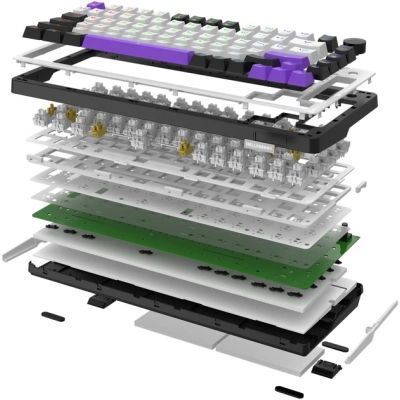 Клавиатура Hator Hellyberry (HK75) Mechanical Linear RGB USB UA White/Violet (HK75)