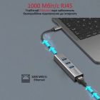 Концентратор Promate USB Hub 4 ports (gigahub-c.grey) (gigahub-c.grey)