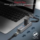 Концентратор Promate USB Hub 4 ports (gigahub-c.grey) (gigahub-c.grey)