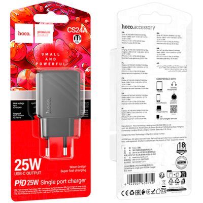 Зарядное устройство HOCO CS24A Puerto USB-C PD25W Black (6942007639750)