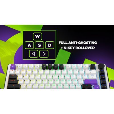 Клавиатура Hator Hellyberry HK75 Mechanical Linear RGB Wireless/Bluetooth/USB UA White/Violet (HK75_wireless)