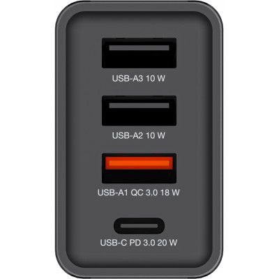 Зарядний пристрій Verbatim USB 30W PD3.0 4-ports black (49700)