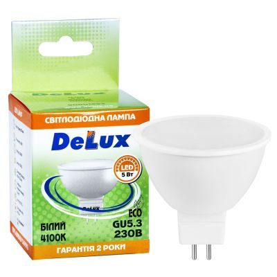Лампочка Delux JCDR 5Вт 4100K 220В GU5.3 (90023555)